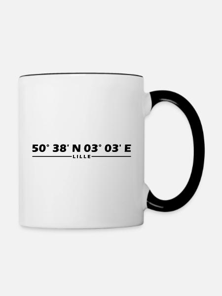 Lille Koordinaten - Tasse zweifarbig - Weiß/Schwarz