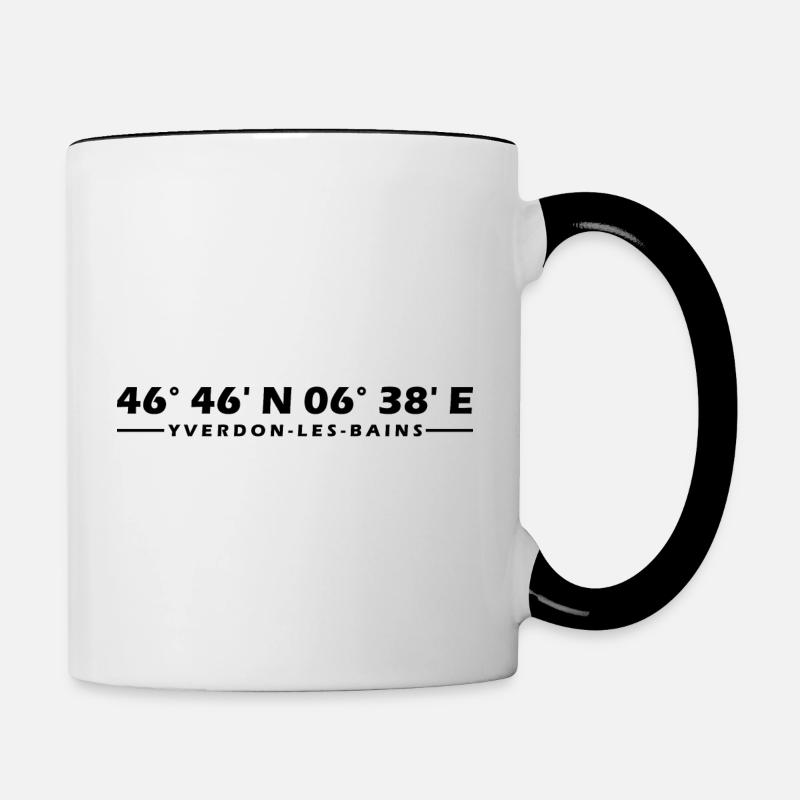 Yverdon-les-Bains coordinates - Contrasting Mug - white/black