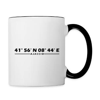 Ajaccio coordinates - Contrasting Mug - white/black - Right