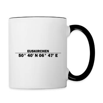 Euskirchen Koordinaten - Tasse zweifarbig - Weiß/Schwarz - Rechts