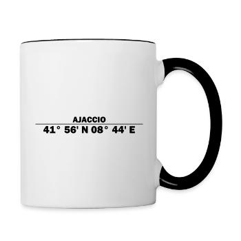 Ajaccio coordinates - Contrasting Mug - white/black - Right