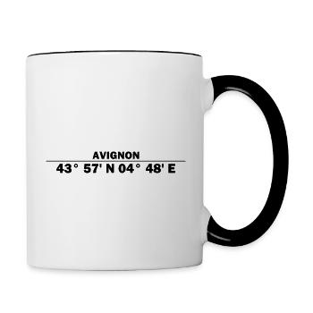 Avignon Koordinaten - Tasse zweifarbig - Weiß/Schwarz - Rechts