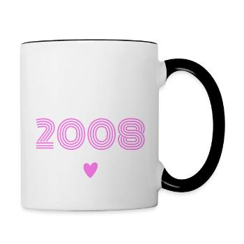Born in 2008 daughter - Contrasting Mug - white/black - Right