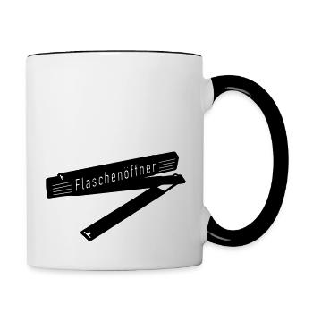 Maßstab Flaschenöffner - Tasse zweifarbig - Weiß/Schwarz - Rechts
