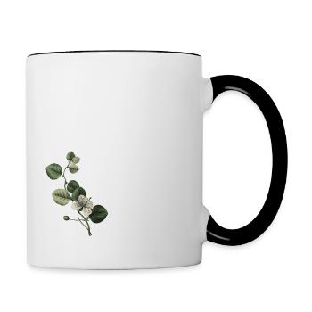 Nummer 63 Blumengrün - 63. Blumengeburtstag - Tasse zweifarbig - Weiß/Schwarz - Rechts