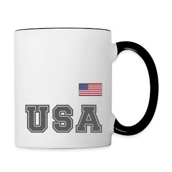 TEAM United States American Flag Banner Over Font - Contrasting Mug - white/black - Right