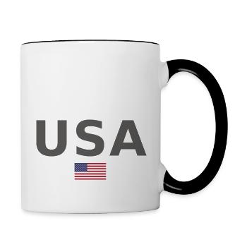 TEAM United States American Flag Banner Under Writing - Contrasting Mug - white/black - Right