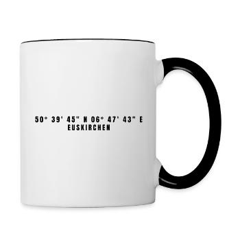Euskirchen Nordrhein-Westfalen Koordinaten - Tasse zweifarbig - Weiß/Schwarz - Rechts
