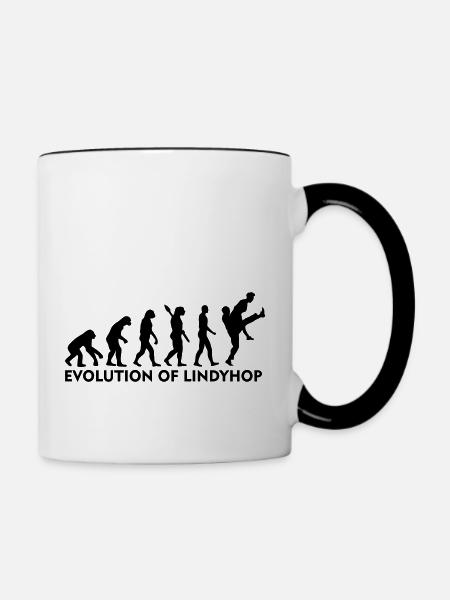 2024 Evolution of Lindy Hop . Jump4Joy . man - Tasse zweifarbig - Weiß/Schwarz