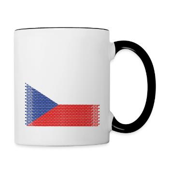 heart czech czech prague czech praha - Contrasting Mug - white/black - Right