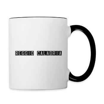 Reggio Calabria airport sign - Contrasting Mug - white/black - Right