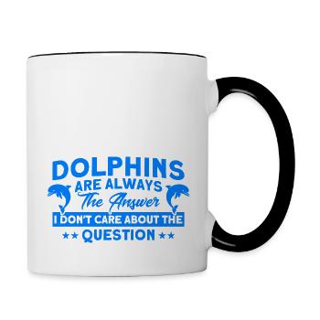 Dolphin Dolphin Lover Animal Dolphins Gift - Contrasting Mug - white/black - Right