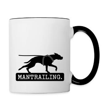Mantrailing Schild Typo - Tasse zweifarbig - Weiß/Schwarz - Rechts