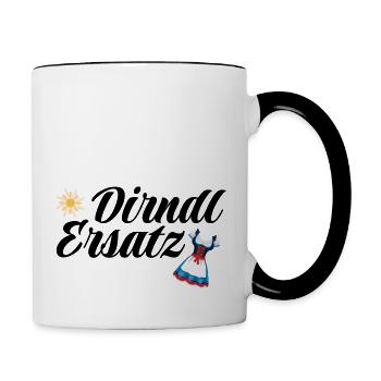 Dirndl Ersatz - Tasse zweifarbig - Weiß/Schwarz - Rechts