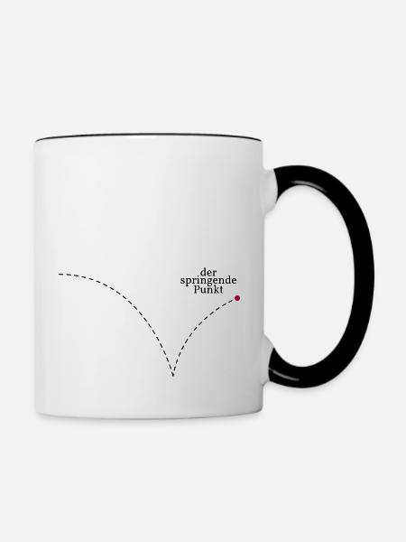 Der springende Punkt - Tasse zweifarbig - Weiß/Schwarz