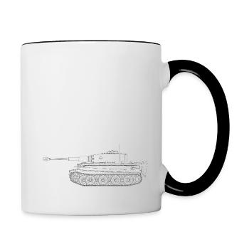 Tiger Panzer Soldaten Militär Geschichte Soldat - Tasse zweifarbig - Weiß/Schwarz - Rechts