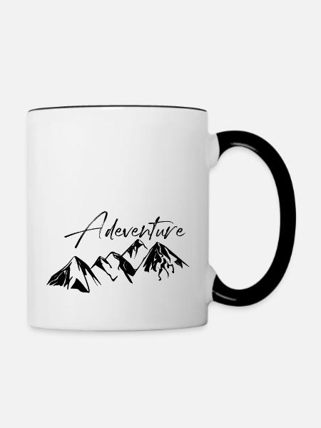 Abenteuer - Tasse zweifarbig - Weiß/Schwarz