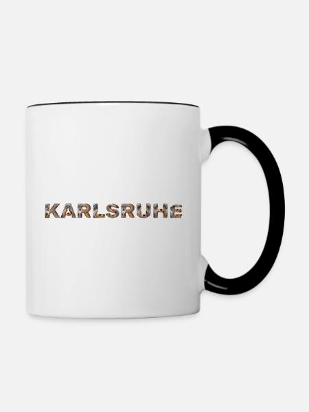 Karlsruhe Hund - Tasse zweifarbig - Weiß/Schwarz