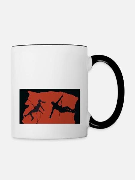 Rock Climbing - Tasse zweifarbig - Weiß/Schwarz