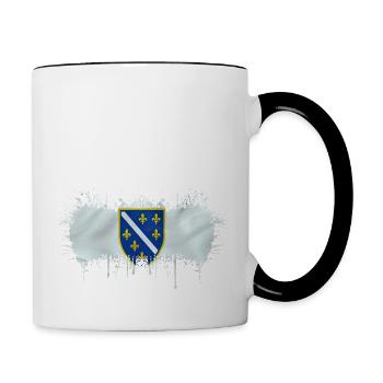Bosnie-Herzégovine europe sarajavo drapeau mostar - Mug contrasté - blanc/noir - Droite