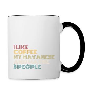 Coffee Lovers havanese Dog Owner Funny Quote Vinta - Contrasting Mug - white/black - Right