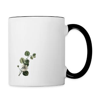 Number 79 Floral Green - 79th Floral Birthday - Contrasting Mug - white/black - Right