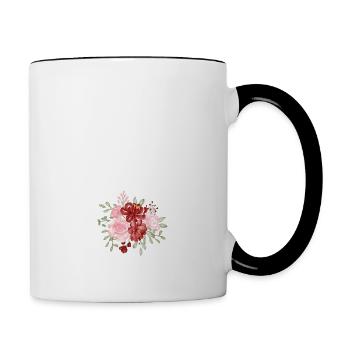 Letter w floral red - Contrasting Mug - white/black - Right