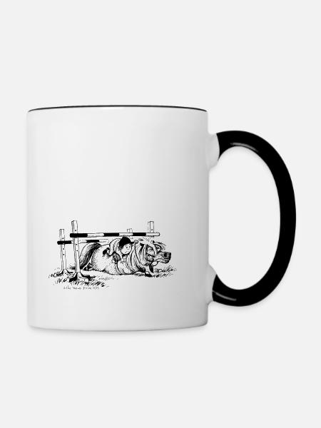 Thelwell Cartoon Pony Sturz - Tasse zweifarbig - Weiß/Schwarz