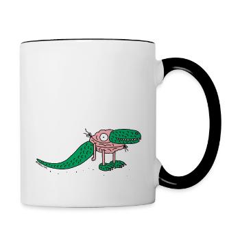 Reptiles - Cerveau - Mug contrasté - blanc/noir - Droite