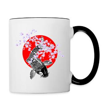 Cherry Blossoms SAKURA NISHIKIGOI Koi 1 - Contrasting Mug - white/black - Right