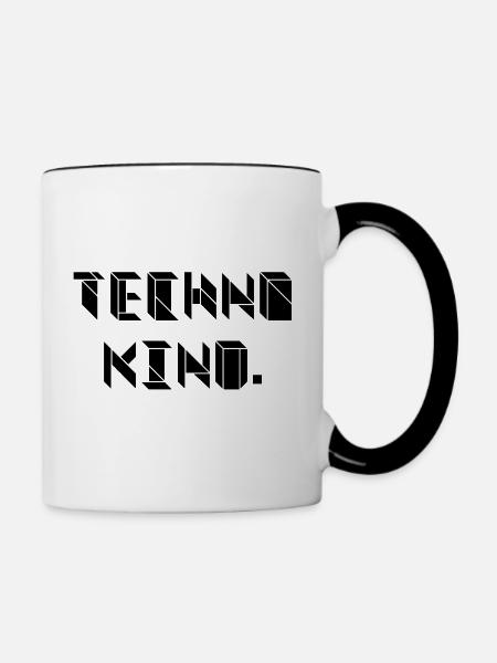 Techno Kind - Tasse zweifarbig - Weiß/Schwarz