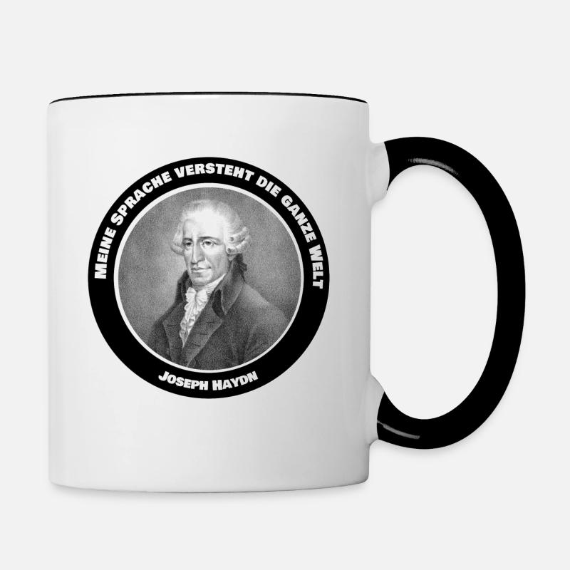 Joseph Haydn compositeur de musique disant langage de citation - Mug contrasté - blanc/noir