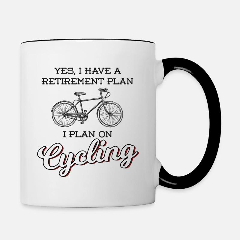 Bicyclette de course vélo pension deux roues âne cadeau d'âne - Mug contrasté - blanc/noir