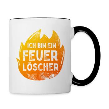 Motif des pompiers: "Je suis un extincteur" - Mug contrasté - blanc/noir - Droite