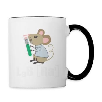 Labor Ratte Lustige Wissenschaft Lehrer Geschenk - Tasse zweifarbig - Weiß/Schwarz - Rechts
