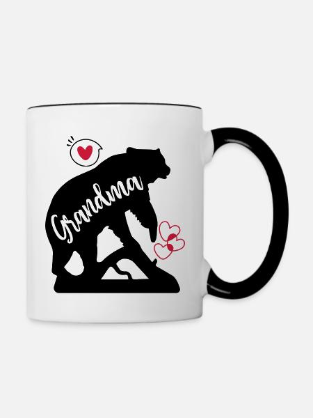 Grandma Bear - Tasse zweifarbig - Weiß/Schwarz