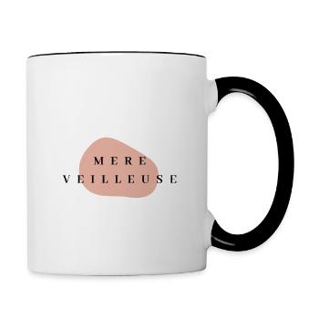 Merveilleuse mère veilleuse - Mug contrasté - blanc/noir - Droite