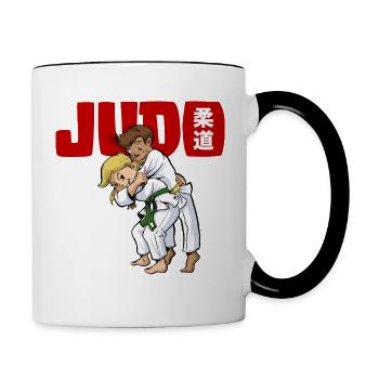 Enfants Judo - Mug contrasté - blanc/noir - Droite