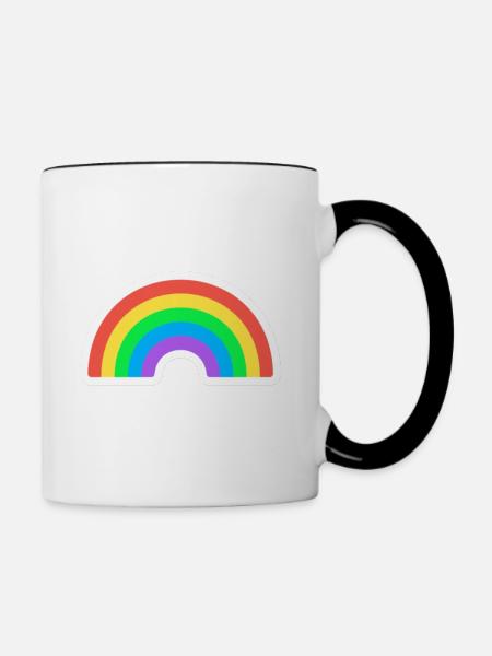 Regenbogen - Tasse zweifarbig - Weiß/Schwarz