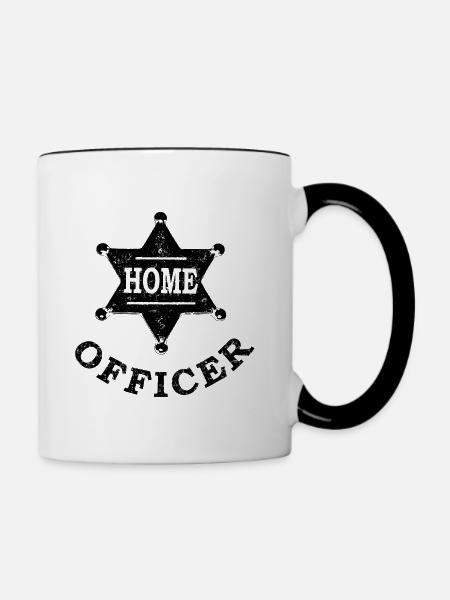 Home Officer - Tasse zweifarbig - Weiß/Schwarz