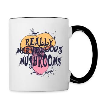Marvellous Mushrooms - Tasse zweifarbig - Weiß/Schwarz - Rechts
