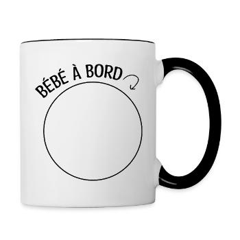 bébé à bord (pied) - Mug contrasté - blanc/noir - Droite