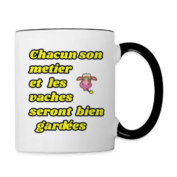 Chacun son métier citation drôle - Mug contrasté - blanc/noir - Droite