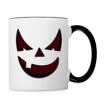 Pumpkin face - Contrasting Mug - white/black - Right