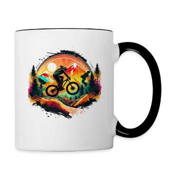 Mountain Bike BMX MTB Bike Street Trial Outdoor - Contrasting Mug - white/black - Right
