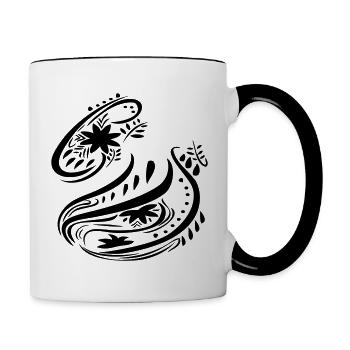 Ornament, fantasy - Contrasting Mug - white/black - Right