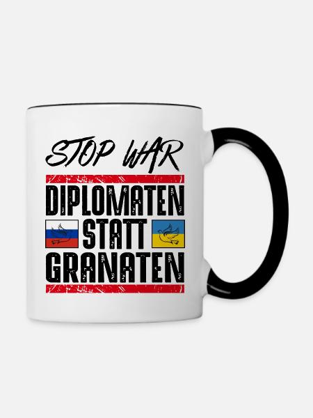 NO WAR - Tasse zweifarbig - Weiß/Schwarz