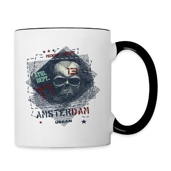 Amsterdam - Mug contrasté - blanc/noir - Droite