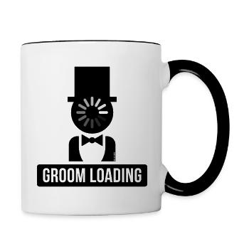 Groom Loading (Stag Night / Bachelor Party / B) - Contrasting Mug - white/black - Right