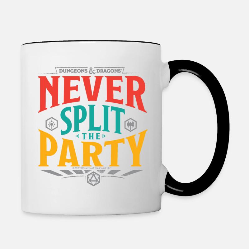 Dungeons And Dragons Never Split The Party - Contrasting Mug - white/black